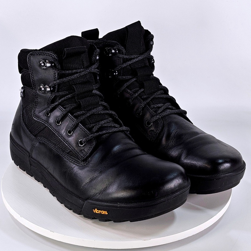 Lems Tactical Pro Mid Night Hawk Mens 10.5 Black Leather Vibram Boots LEMS410